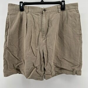 ARROW Khaki Silk Cotton Blend‎ Chino Shorts Men 38 Casual Travel Resortwear